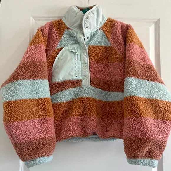 Free People Movement  Cropped Oversized Fleece Pullover Sherpa Size XS - Picture 2 of 12